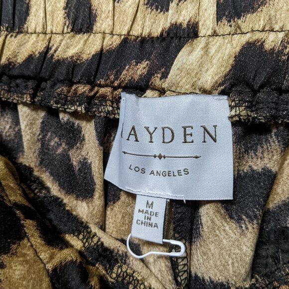 HAYDEN Animal Print Satin Jogger Pants M - Picture 4 of 7